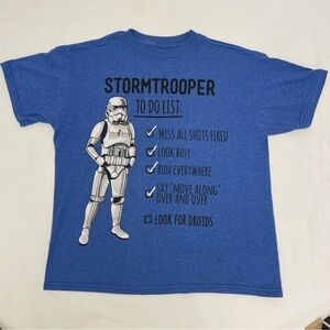 Star Wars Storm Troopers To Do List Kids Blue T-shirt Boy's Size Small (8)